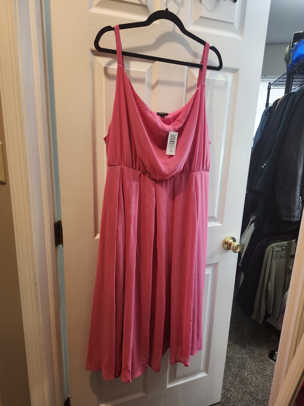 Torrid Hot Pink Cowl Neck Midi Dress: NWT, 3x